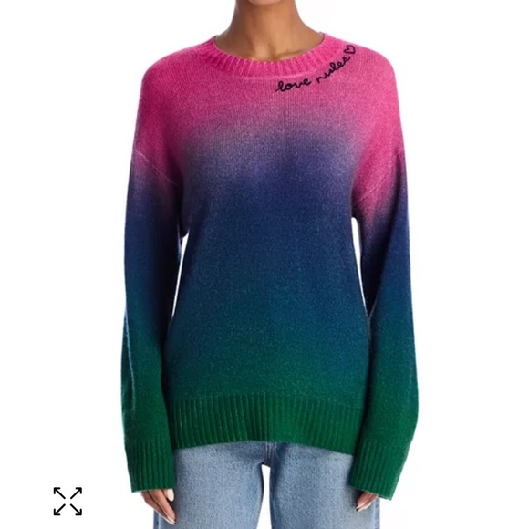 AQUA x Kerri Rosenthal Cashmere Ombré Crewneck Sweater-100% cashmere-NWT
